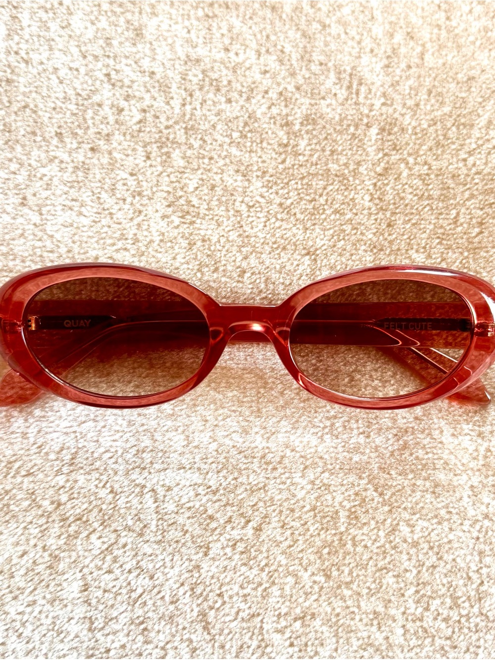 Pink Quay “Felt Cute” Oval Sunglasses